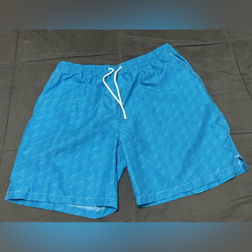 Peter Millar Seaside Collection Men’s Swim Trunks Blue Wave Large